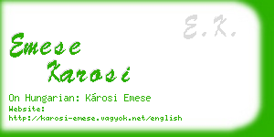 emese karosi business card