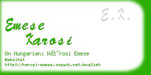 emese karosi business card